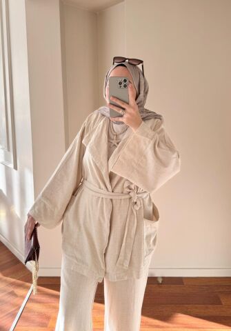 Keten Kimono Takım Nature