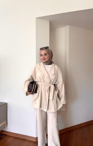 Keten Kimono Takım Nature