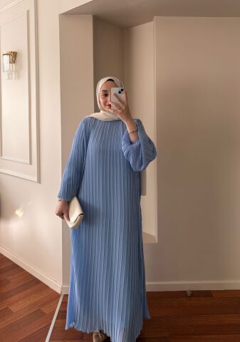 Piliseli Mavi Elbise