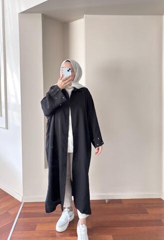 Kol İncili Siyah Tunik