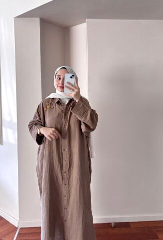 Müslin Kahverengi Tunik