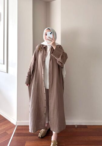 Müslin Kahverengi Tunik