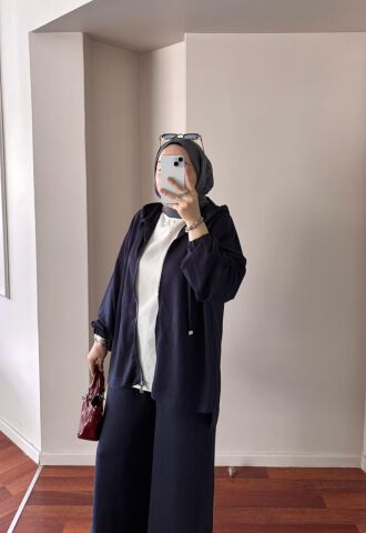 Fermuarlı Oysh Lacivert Takım