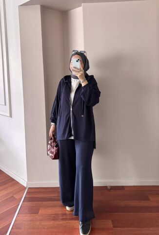 Fermuarlı Oysh Lacivert Takım