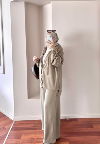 Fermuarlı Oysh Bej Takım