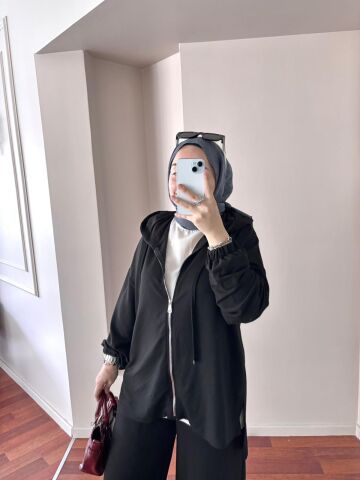 Fermuarlı Oysh Siyah Takım