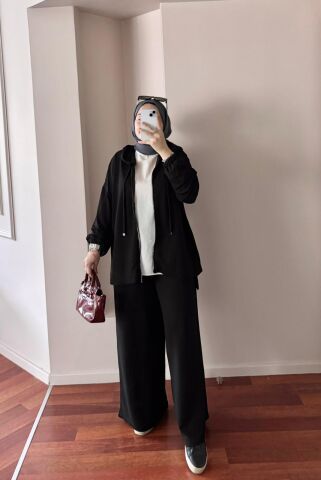 Fermuarlı Oysh Siyah Takım