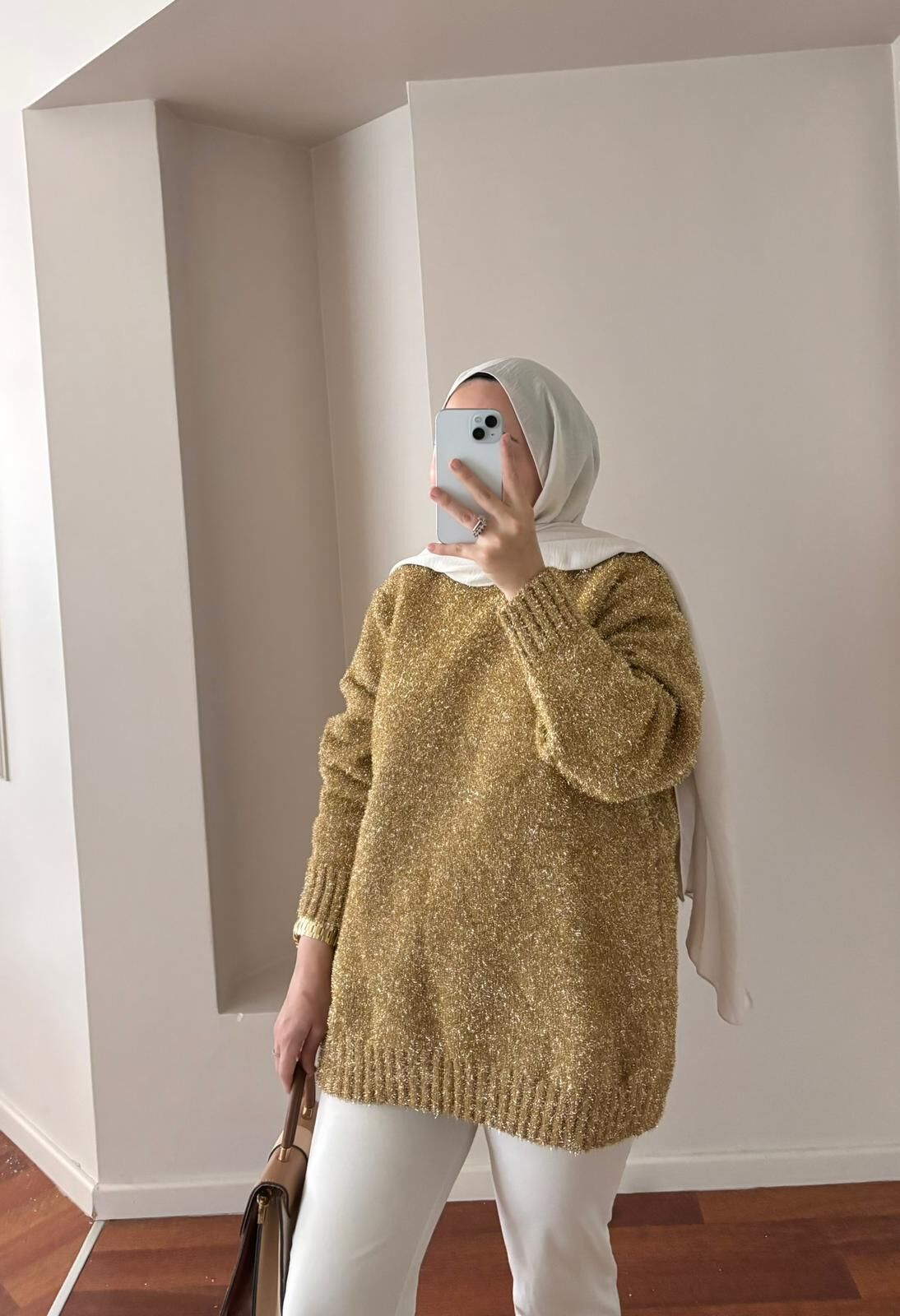 Gold Simli Triko Kazak